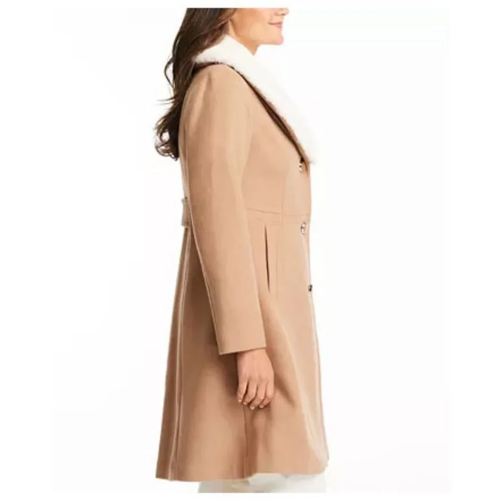 Kate Spade Faux-Fur-Collar Walker Coat